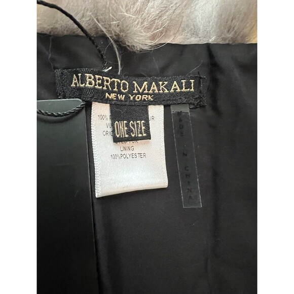 Alberto Makali blue Fox Fur Stole Wrap Scarf Shawl Multicolor Brown Hues NWT 52” - Picture 9 of 16